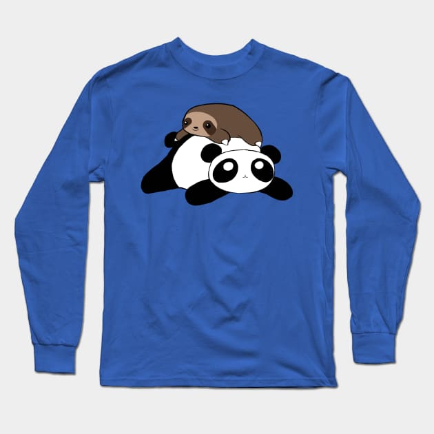 Little Sloth and Panda Long Sleeve T-Shirt by saradaboru